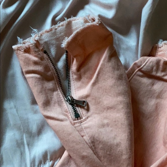 Salmon skinny jeans kancan zip bottoms - Picture 3 of 6